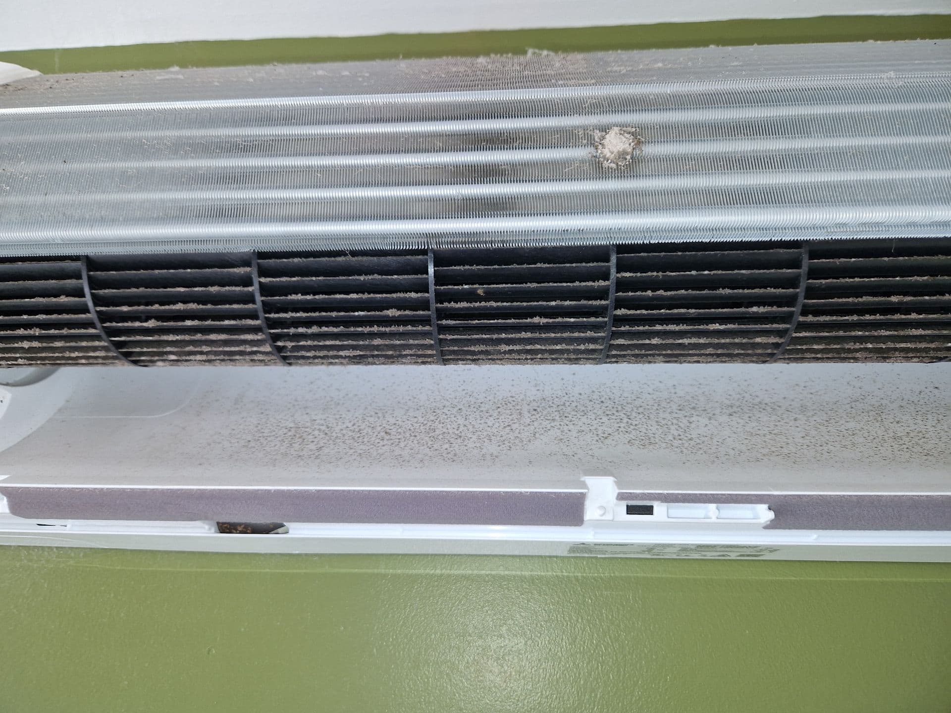 Split mural allongé sur mur vert